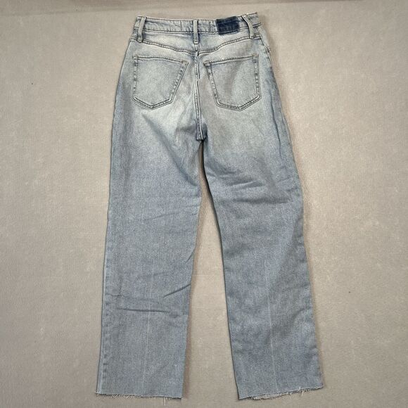 HOLLISTER Plaid Patchwork High Rise Jeans Denim Distressed Straight Leg 3R Sz 26 - Picture 9 of 10